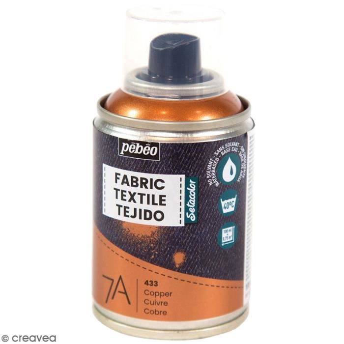Peinture textile en bombe - 100 ml Cuivre