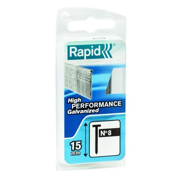 Clous RAPID 1000 pointes 815mm galvanisées Acier galvanisé Usage bois