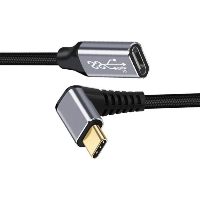 Câble Extension USB-C 10Gbps 100W - 0.5m Pour Téléphone Et Ordinateur - Connecteur Réversible