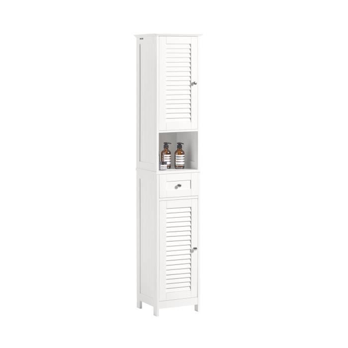 SoBuy FRG126-SG Meuble Colonne de Salle de Bain Armoire Haute – 4 étagères  et 2 tiroirs : : Cuisine et Maison