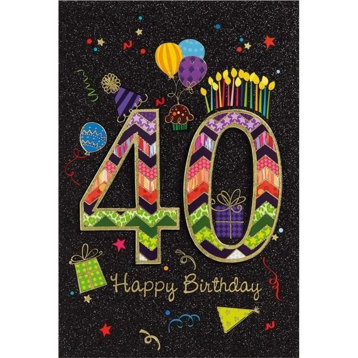 Carte anniversaire 40 ans - Happy birthday, 40 years