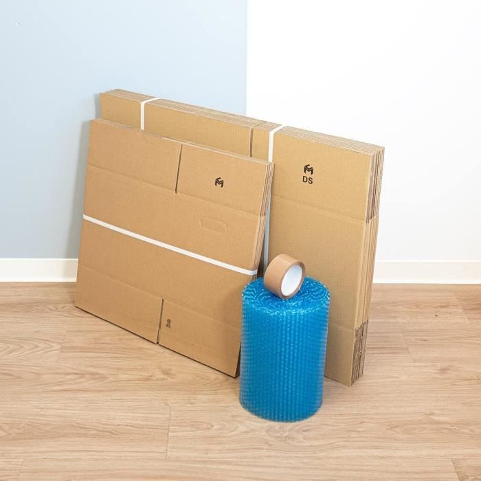 Kit Déménagement Mini - Cartons Ondulés, Bulles Et Adhésif Pour Petits Logements