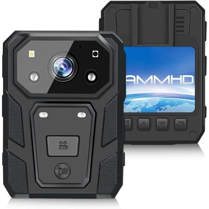 Body Cam CAMMHD 1080P - Enregistrement 3-7h - Carte Externe 64G Incluse - Idéal Sécurité & Outdoor