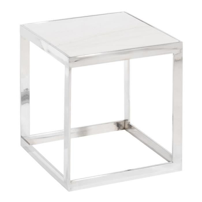 Bout De Canape Plateau Marbre Et Argent Lucyo L 47 X L 47 X H 50 Achat Vente Bout De Canape Bout De Canape Plateau Marbre Cdiscount