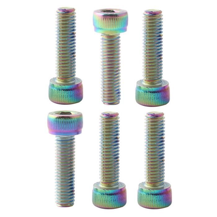 6 Vis De Tige De Vélo CNC – M5x18 Mm, 5 Couleurs (rouge, Bleu, Vert, Orange, Rainbow) – Pour VTT, Route, BMX