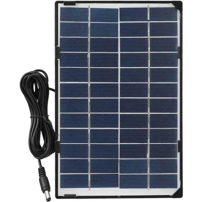 Panneau Solaire 10W Pour Caméra De Sécurité – IP65 étanche – Support 360° – USB Type-C – Câble 3m – Noir