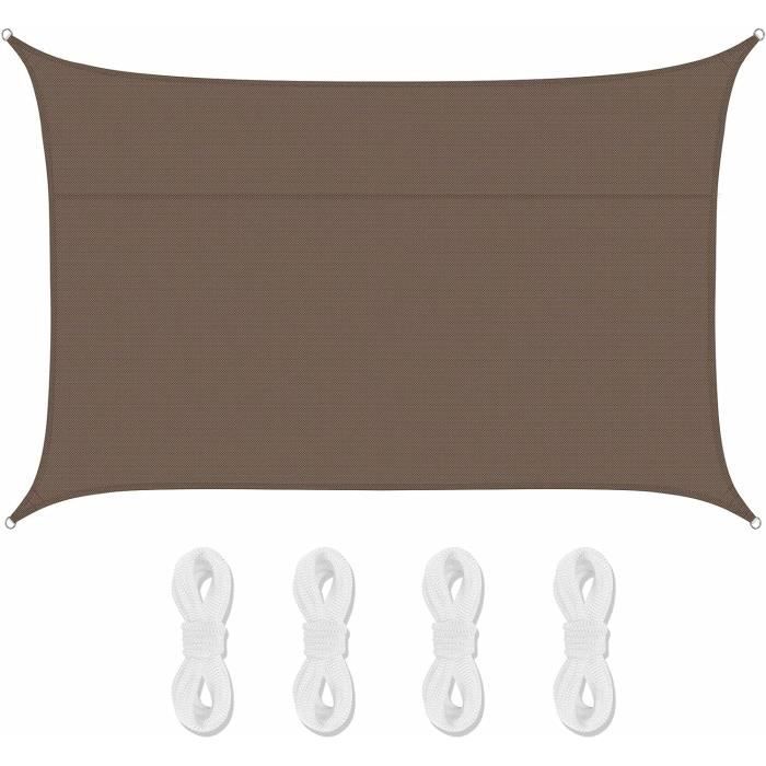 Voile D'ombrage AVOFOREST 2x3 M – Imperméable, 95% UV, Polyester 160 G/m², Anneaux Inox, Pour Terrasse Et Jardin