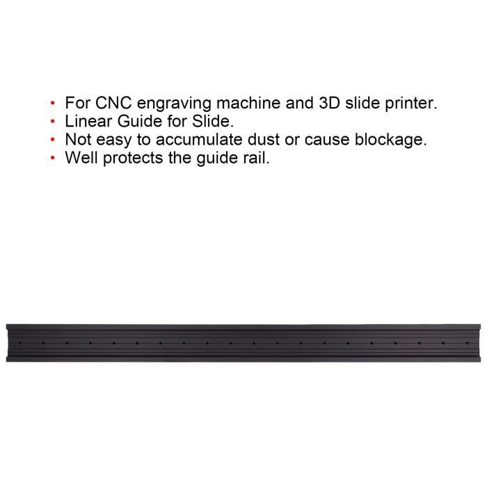 FRA - Rail de guidage de glissière Profils en aluminium de guide de glissière de rail linéaire V Slot Embeddable noir pour la 500mm