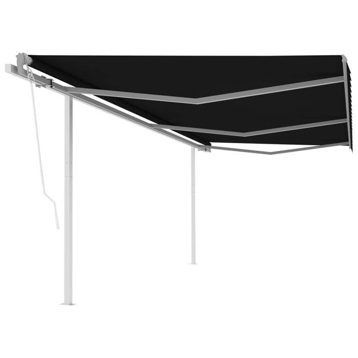 Auvent Rétractable Automatique VidaXL 3,5x2,5 M - Anthracite, Télécommande, Montage Mural - Pour Terrasse, Jardin