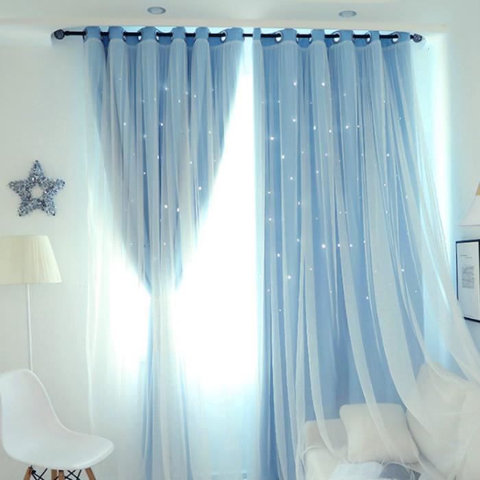 un seul cote 100cm x 200cm decoupe rideaux cuisine salon chambre rideaux enfants haute qualite rideaux stores bleu cdiscount maison
