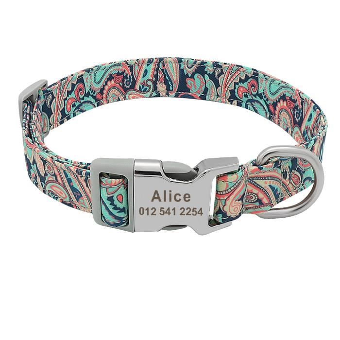 Collier personnalisé gravé pour chien, étiquette imprimée, en Nylon — free download