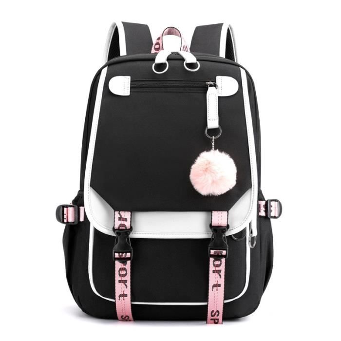 Sac à Dos Scolaire Avec Port USB - Grand Modèle En Polyester Pour Collégien/lycéen
