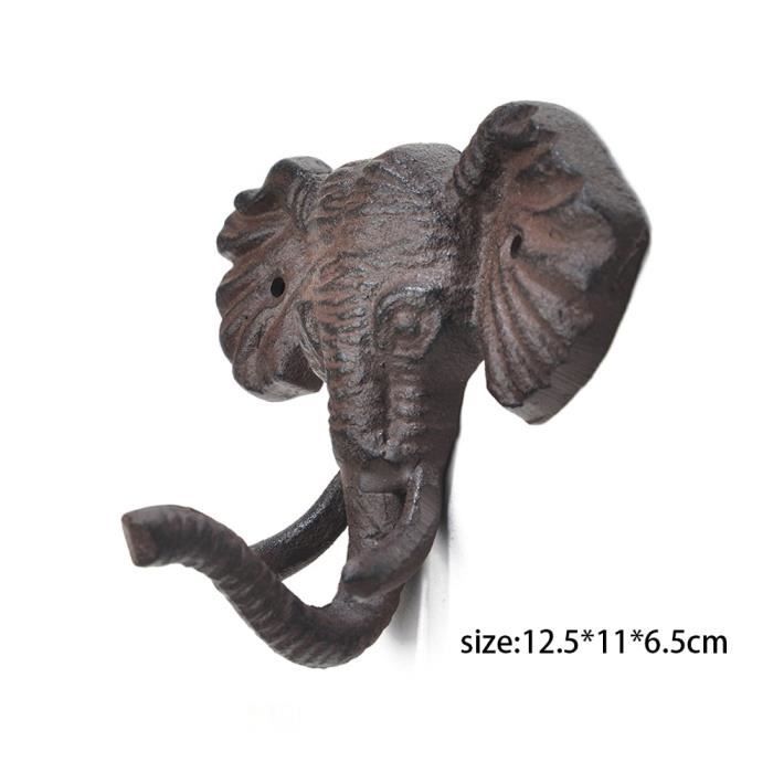 Clé Support Éléphant Décoration Elephant Fait Main en Bois Porte Clé pour Mural 