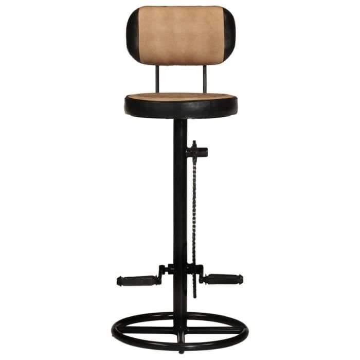 Tabourets de bar - ZERODIS - HB042 - Cuir véritable - Toile - Pédales de vélo