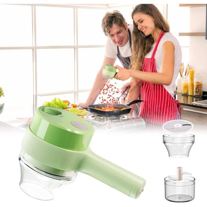 Ensemble de coupe-légumes électrique portable 4 en 1,coupe-légumes  électrique portable, sans fil,pour ail, oignon, Decoupe Legumes - Cdiscount  Maison