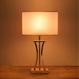 BRUBAKER Lampe de table ou de chevet Golden Column - Lampe de table en métal vintage - 50 cm de haut, Blanc d'or-1