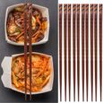 1 Set 5 paires de baguettes en bois de fer Pointues Vaiisselle - set pour cuisine asiatique service de table-1