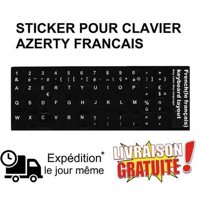Lot 3 Étiquettes Azerty Pour Clavier Ordinateur PC Autocollant Sticker  Touche Français - Cdiscount Informatique
