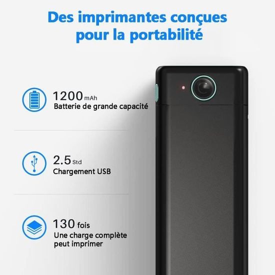 Imprimante Thermique A4 Portable - Sans Encre, Bluetooth Et USB, Pour Smartphone Et PC