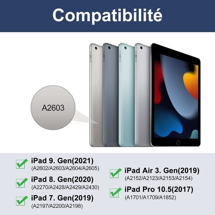Clavier iPad 9eme Generation, Coque Clavier pour IPad 10.2 9ème-8ème-7ème  2021-2020-2019- iPad Air 3- iPad Pro 10.5, Étui Clavier - Cdiscount  Informatique