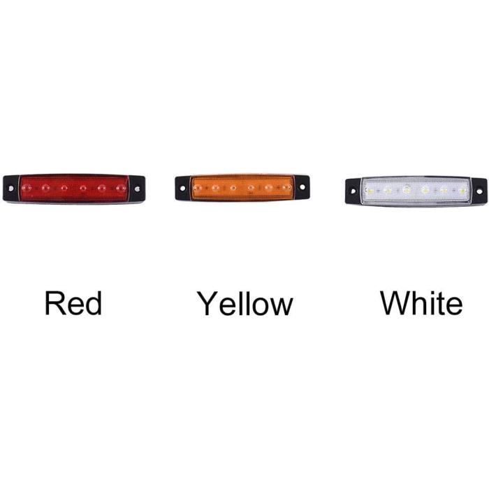 4 Feux Latéraux LED Jaunes Pour Camion / Remorque / Caravane - 12V/24V - Imperméable Certifié DOT/E11 - 4 LEDs Par Feu