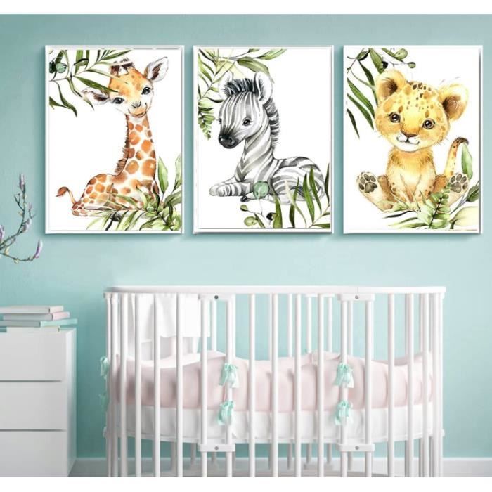 3 Affiches Girafe Lion Elephant Decoration Chambre Bebe Posters Nuage Lune  Etoiles Enfants Tableau Murales Cadeau Sans Cadre 30x40cm - Cdiscount Maison