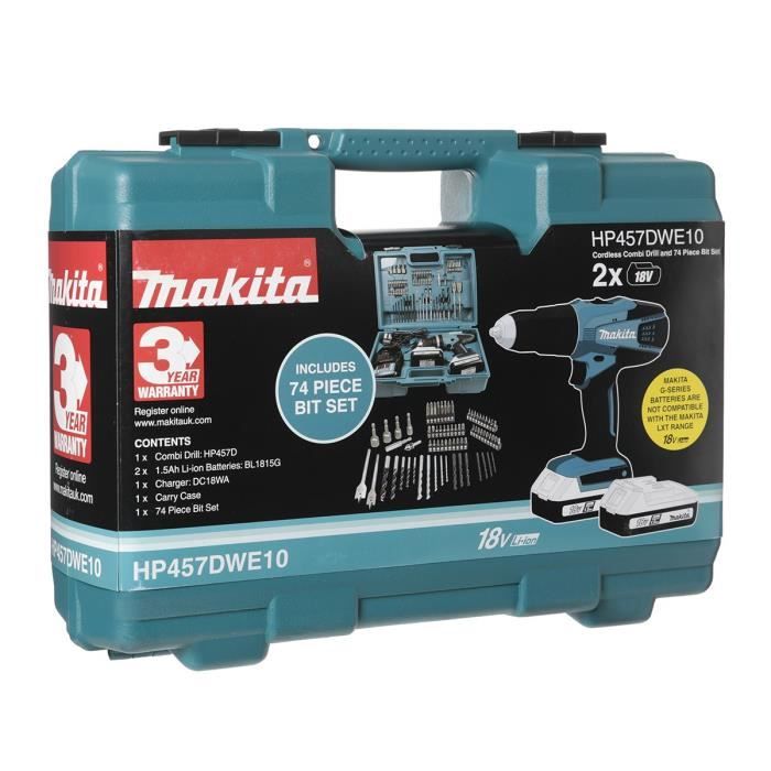 Pack Black edition MAKITA Perceuse Visseuse + 2 batteries 3Ah +