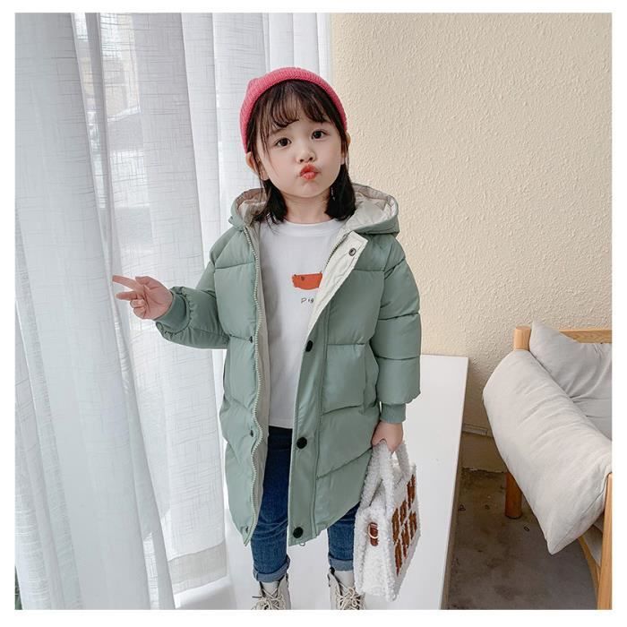 VERTBAUDET Doudoune Légère à Capuche Fille Vert De Gris 14A - Chaude Et Déperlant Avec Garnissage Recyclé