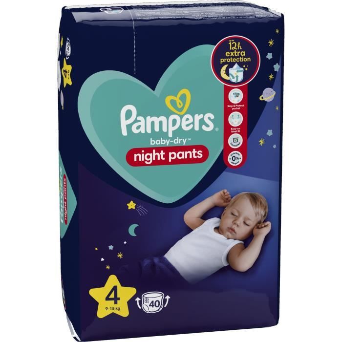 Couches-culottes PAMPERS Baby-Dry Night Pants - Taille 4 - 40 couches