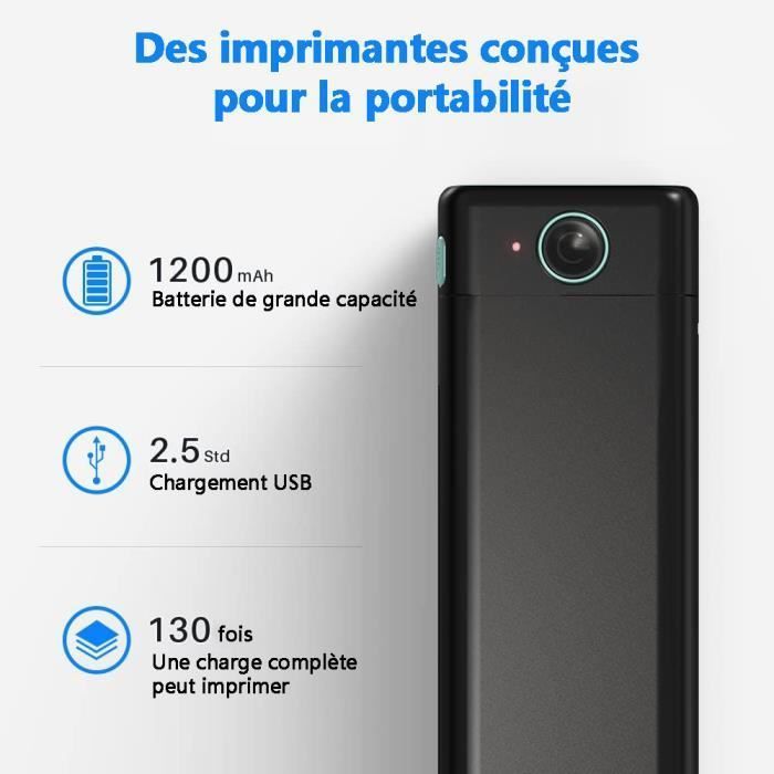 Imprimante portable A4 Mini Imprimante sans fil BT Applicable aux bureaux et aux étudiants Imprimante thermique portable A4