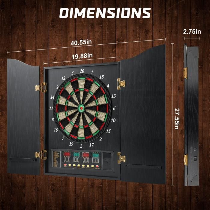 Jeu De Fléchettes électronique Yirinatek – Coffret Décoratif, 12 Fléchettes Bronze, 25 Modes Pour 8 Joueurs