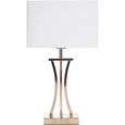 BRUBAKER Lampe de table ou de chevet Golden Column - Lampe de table en métal vintage - 50 cm de haut, Blanc d'or-2