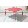 Table de jardin et 8 chaises - Palavas - Rouge - Acier - 120 x 120 x 72 cm-2