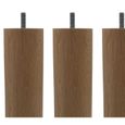 4 pieds cylindriques bois naturel 30 cm-2