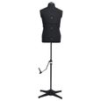 vidaXL Mannequin de couture ajustable pour homme Noir Taille 37-45-2