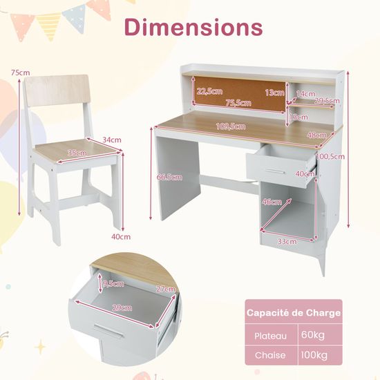 COSTWAY Centre Médical Enfant En Bois – Avec Radiographie, Moniteur ECG, Toise – 29 Accessoires – Jeu De Rôle Médecin – Rose Ou Bleu – 3-6 Ans