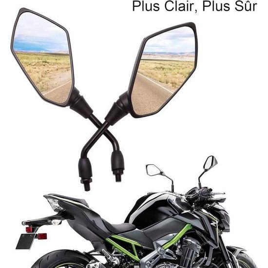 2 Rétroviseurs Moto Universels - Réglables 360°, Guidon 7/8", Avec Boulons Pour Scooter, ATV