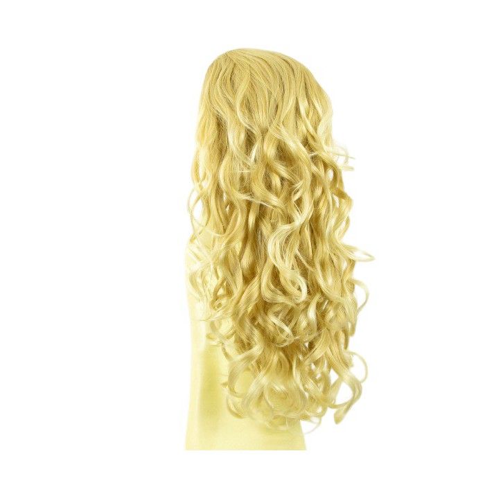 Demi-perruque (1/2 Tête) Synthétique Blonde Dorée Méchée - 62 Cm, Raie Libre, Neuve Avec étiquettes