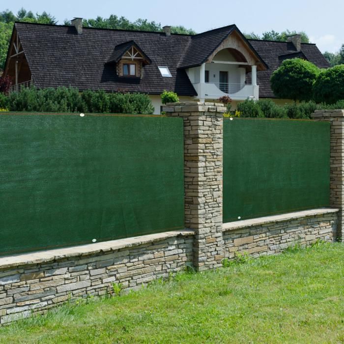 Brise-Vue Vert Pour Jardin - Dimensions 1 X 5 M, 150 G/m², Avec Corde De Fixation, Pour Clôture, Terrasse, Balcon