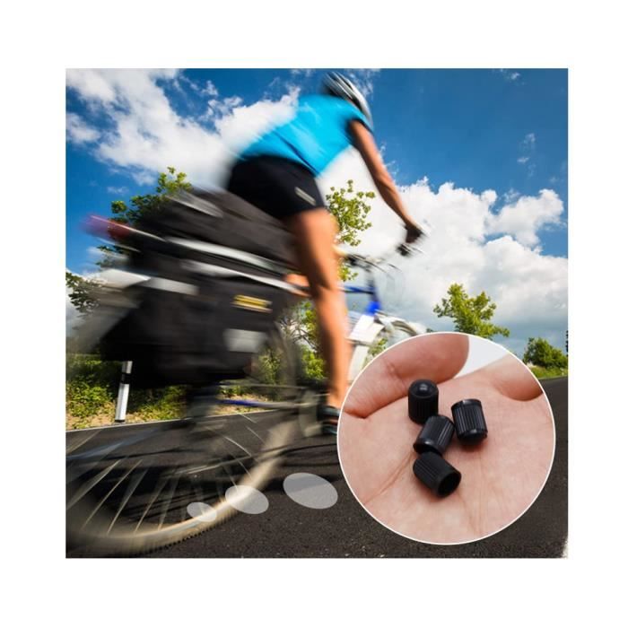  Bouchon de Valve Voiture,30 Pieces Bouchon Valve Pneu Voiture  en Plastique avec Joint d'étanchéité pour Vélo Moto Camions (Noir)