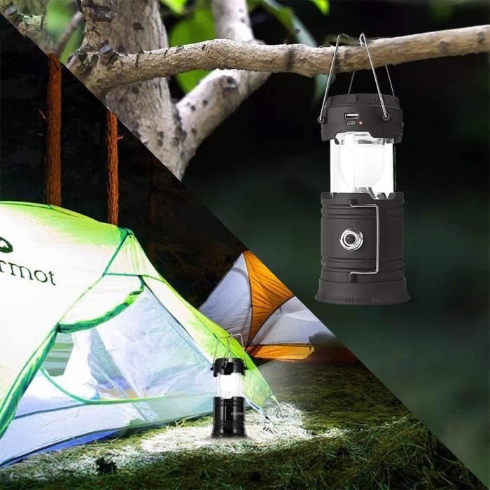 Lot De 4 Lampes De Camping à LED Rechargeables Par USB Eclairage De Tente Exterieur Tete Ronde 79239643