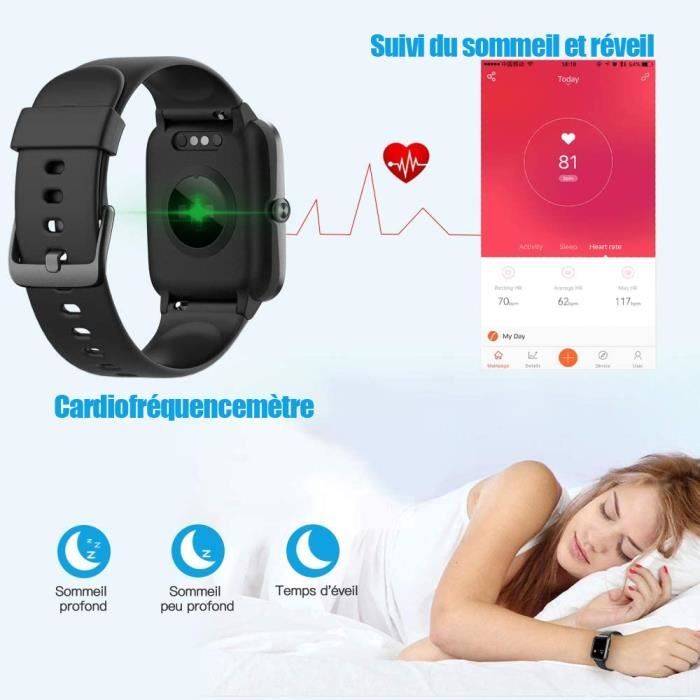 Montre Connectée Femme Homme, 1.69" Hd Smartwatch Intelligente Montre