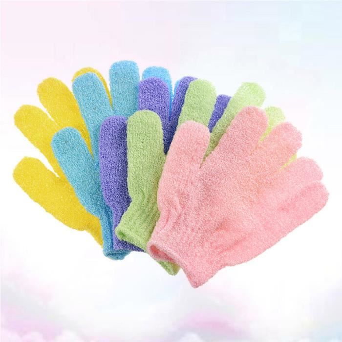 8 pièces gants de douche en microfibre gant exfoliant type doigt