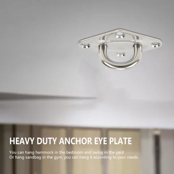Hililand Plaque à œil d'ancrage robuste Plaque d'oeil d'ancre résistante de  crochet de support de mur de plafond d'acier