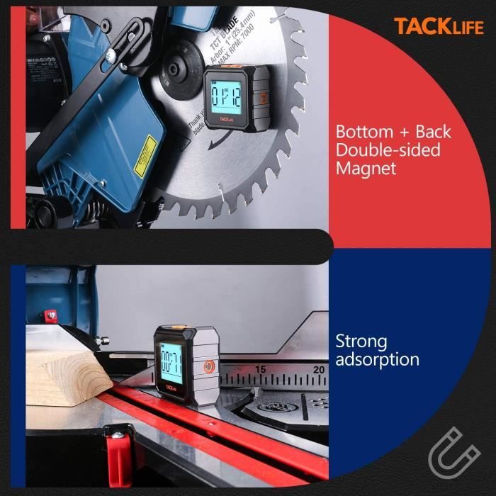 Mini inclinometre numerique TACKLIFE MDP03 Mesure d angle et de pente absolue et relative Cdiscount Bricolage