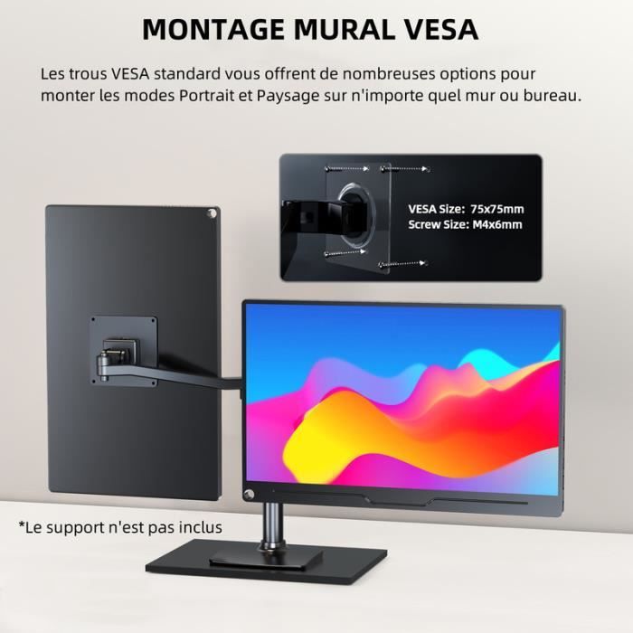 Moniteur Portable Goshyda 5 Pouces - Écran IPS 800x480 - 170° - Haut-parleurs Intégrés - HDMI - Boîtier Métal - Pour PC, Raspberry Pi, Switch, PS4