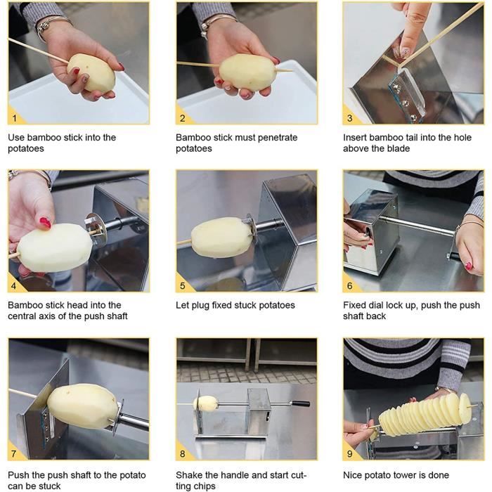 CNCEST Coupe-Pommes de Terre en Acier Inoxydable avec manivelle