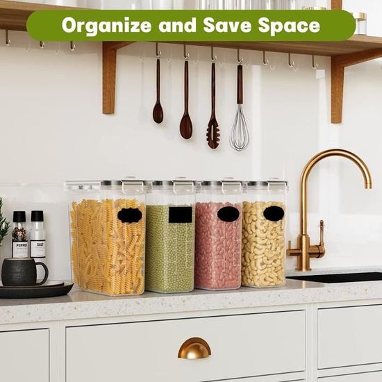 Lot De 4 Récipients Hermétiques En Polypropylène, 2,5 L, Pour Les Collations Et Le Sucre.[Y3288