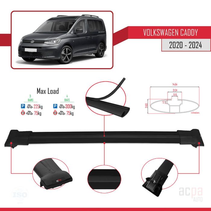VW CADDY 4 2020.11-től /SK/ Tetőcsomagtartó pár, acél rúddal
