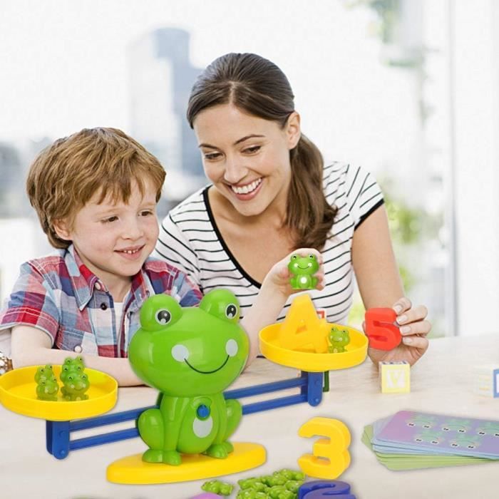 Jeu éducatif Montessori Grenouille équilibre - Apprentissage Des Mathématiques, Pour Enfants 5-7 Ans, Fabriqué En France